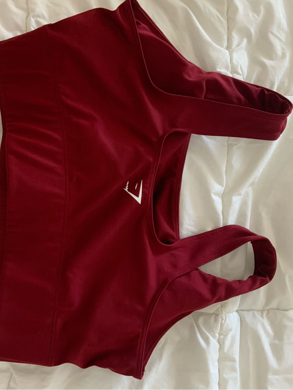 Gymshark Crimson Red Double-Strap Sports Bra with Ribbed Band